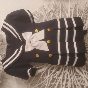 BABY BOW COLLAR PONTE DRESS🤍💙